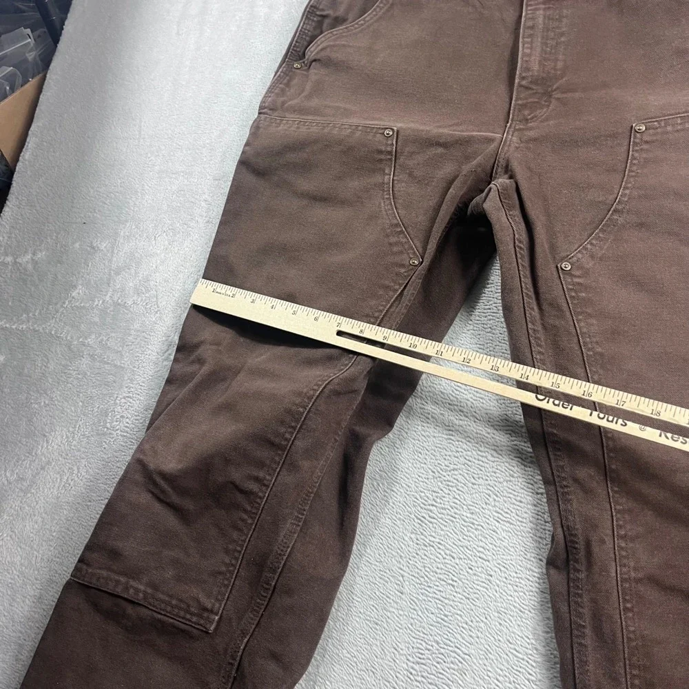 Carhartt B136 DKB Mens 35x32 Dark Brown Double Knee Duck Canvas Work Pants